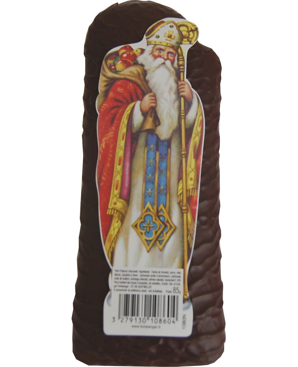 Saint Nicolas en pain d'épices enrobé de chocolat 85g