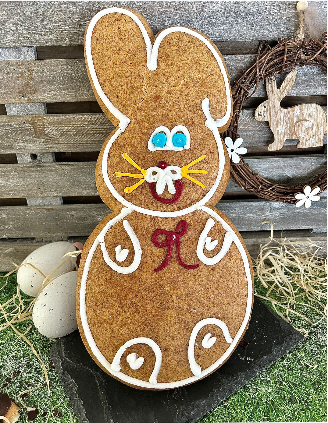Lapin rieur en pain d'épices - 30 cm