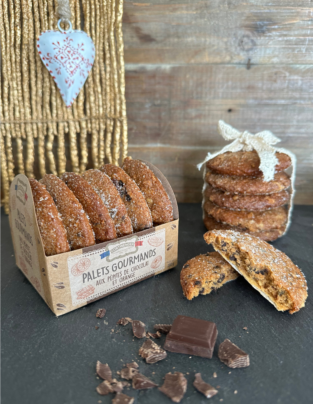 Palets gourmands Pépites de chocolat et Orange 200g