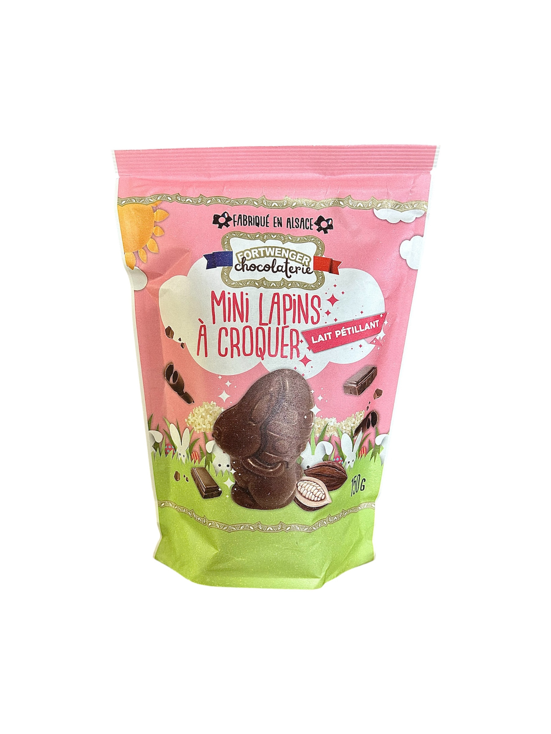 Mini lapin doypack - Chocolat lait pétillant 150g