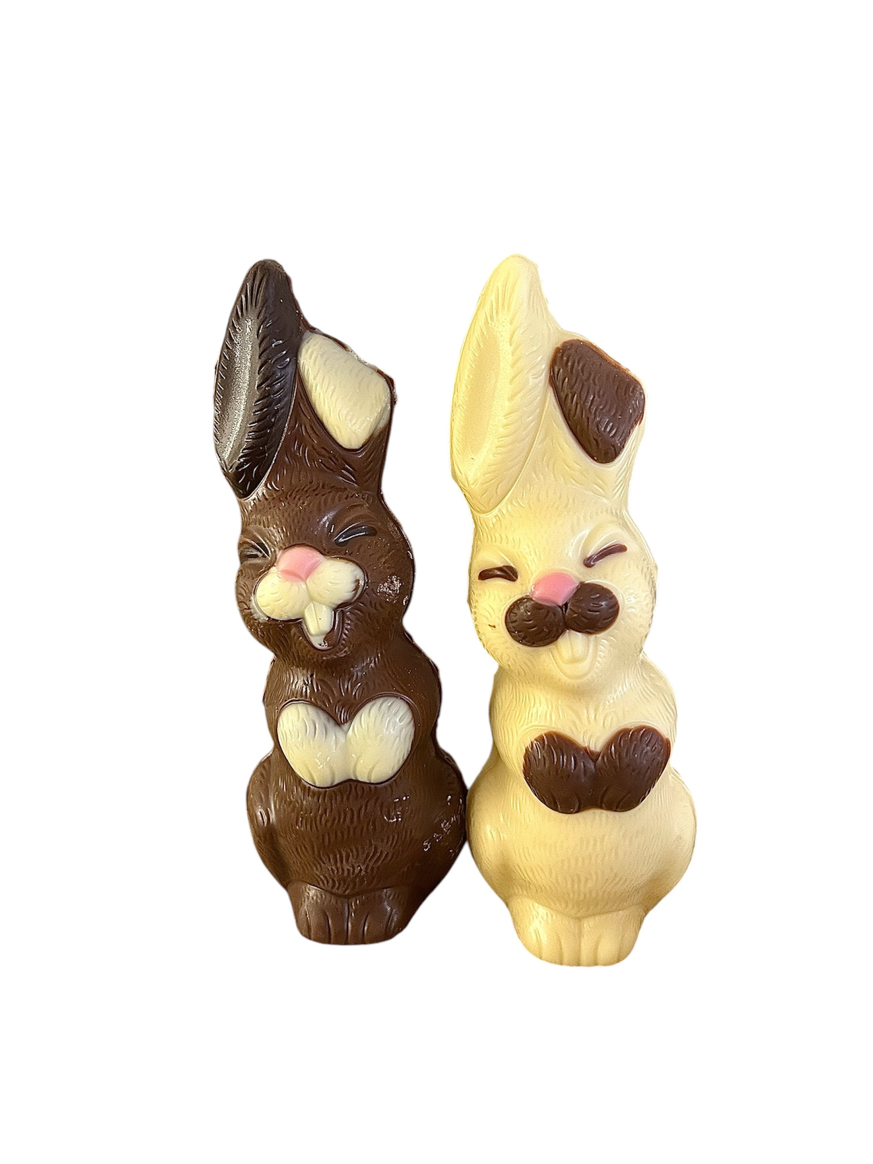 Duo Lapins souriants - Chocolat lait et blanc 200g