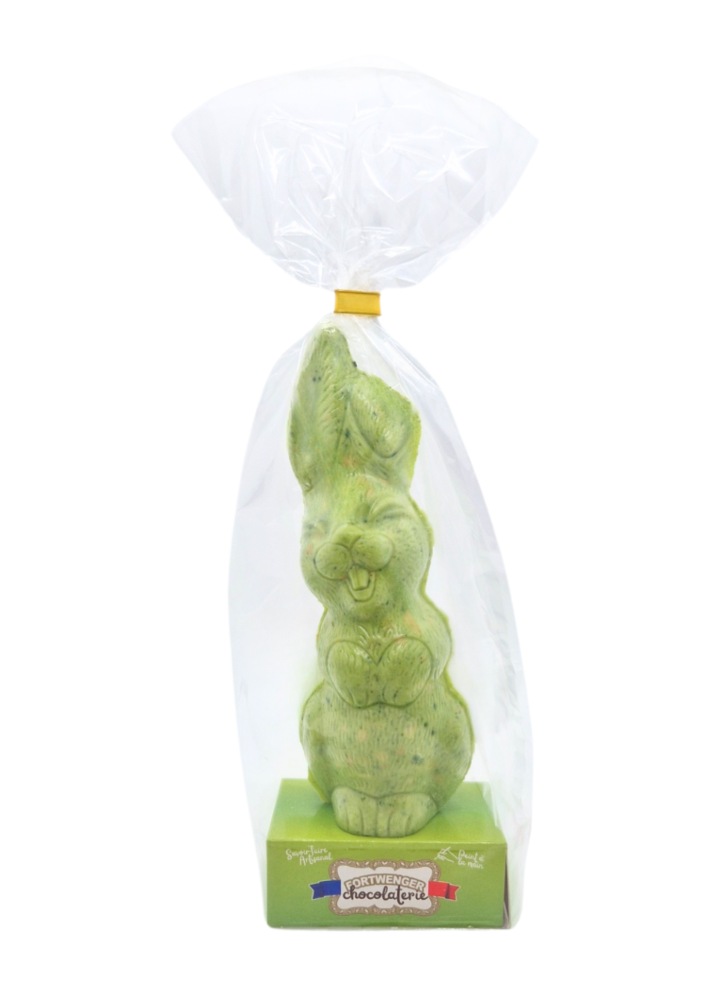 Lapin souriant Dubaï Style - Chocolat blanc et pistache 100g