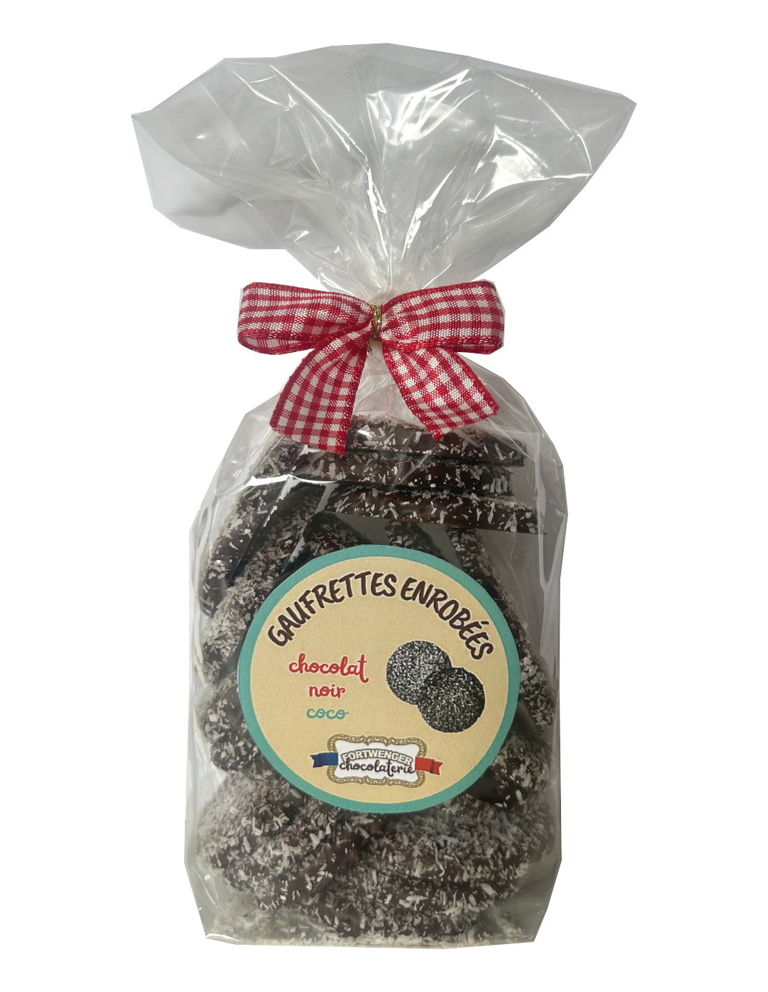 Gaufrettes enrobées - Chocolat noir coco 150g
