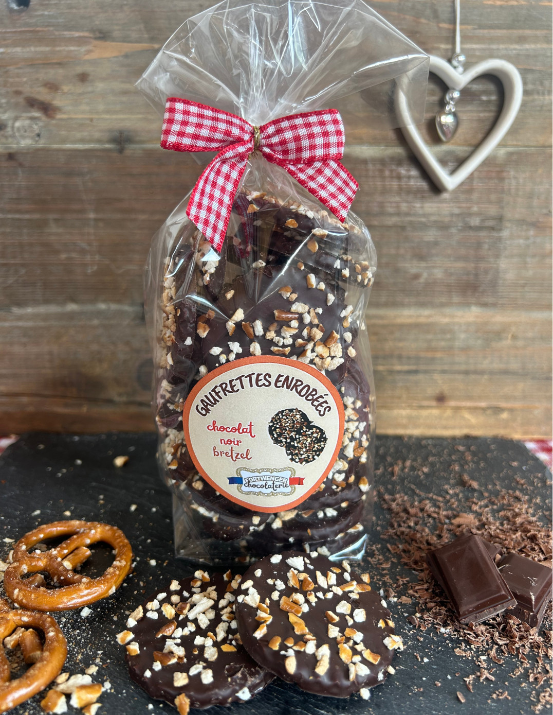 Gaufrettes enrobées - Chocolat noir bretzel 150g