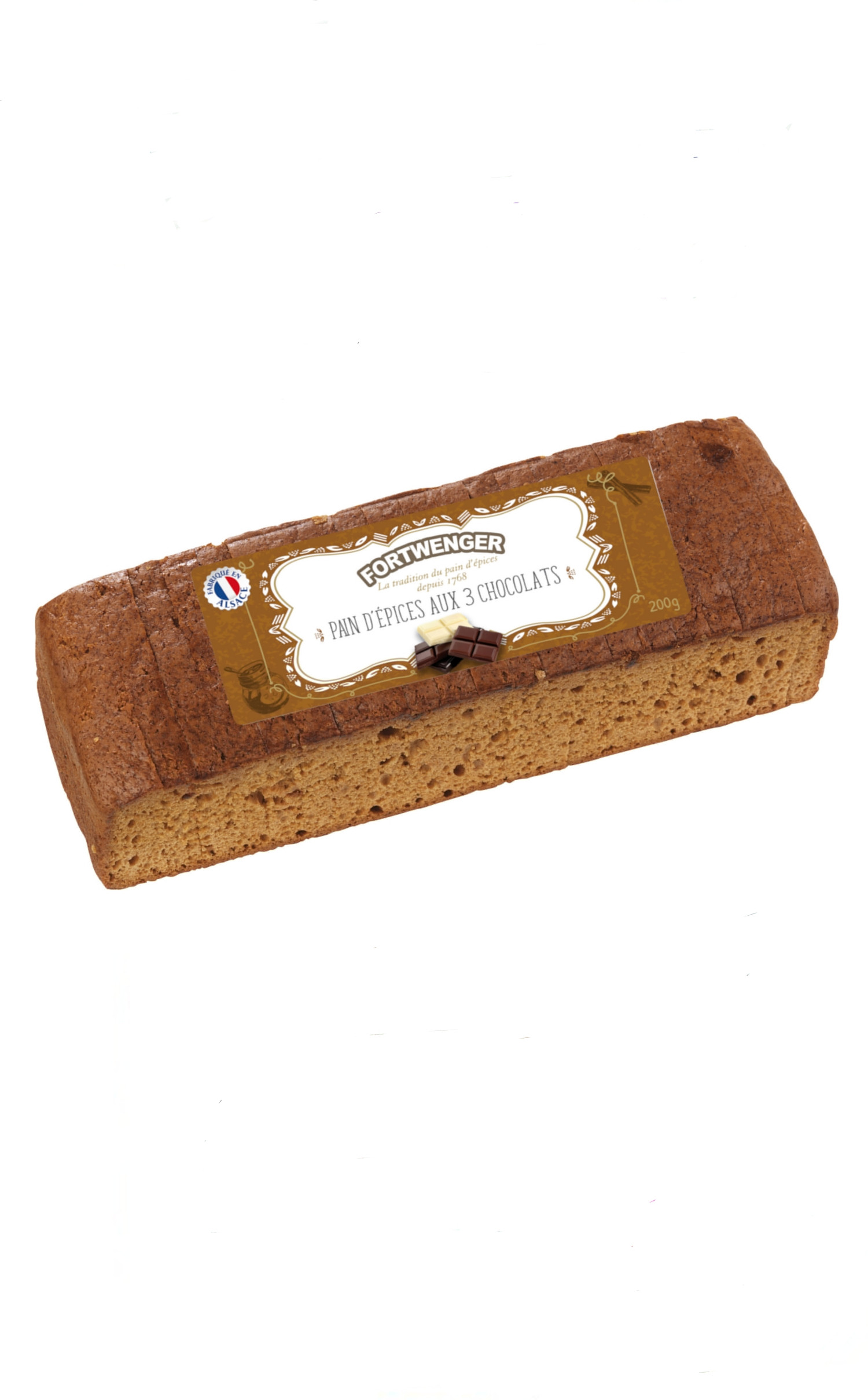 Bonhomme en pain d'épices enrobé de chocolat au lait 200g - Fortwenger  Alsace