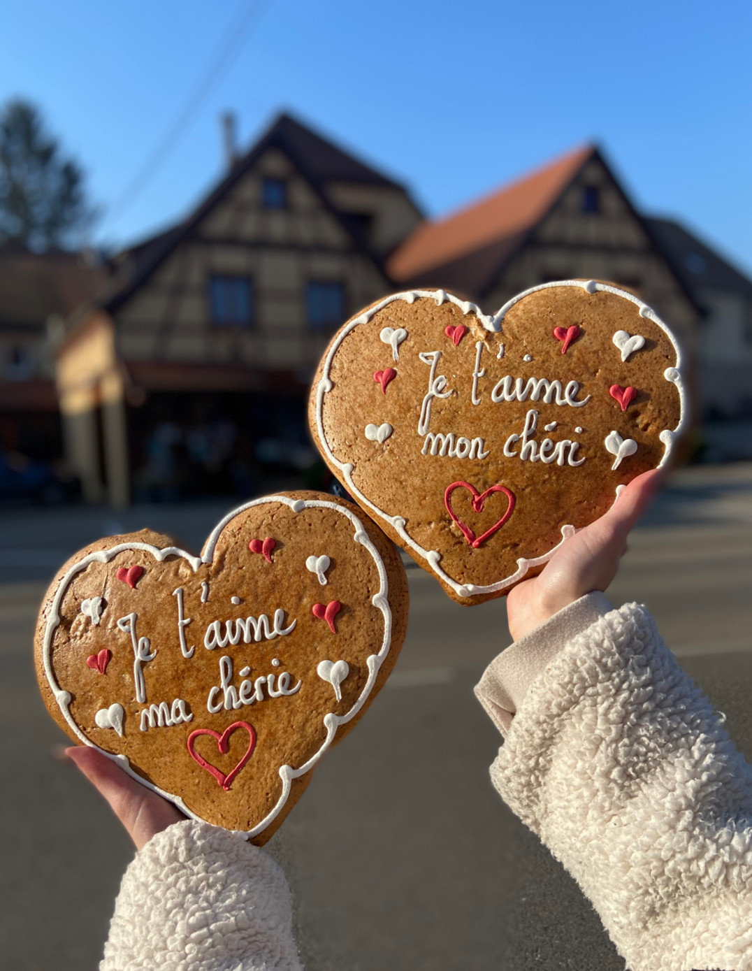 Pain d'épices d'Alsace forme coeur décor 