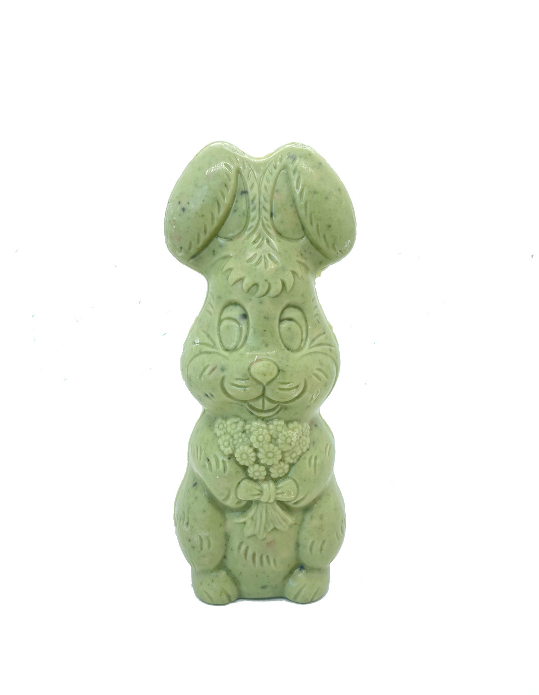 Lapin souriant Dubaï Style - Chocolat blanc et pistache 100g