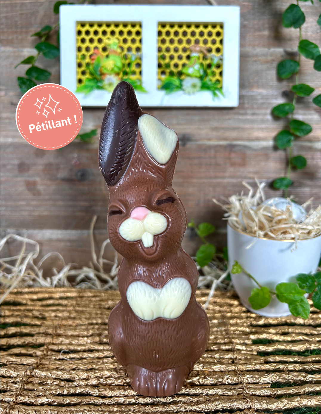 Lapin souriant - Chocolat lait Pétillant 100g