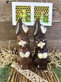 Duo Lapins souriants - Chocolat lait et noir 200g