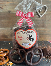 Bretzels salés enrobés - Chocolat noir 100g