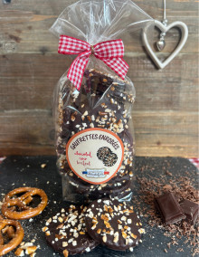 Gaufrettes enrobées - Chocolat noir bretzel 150g