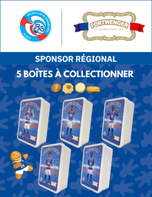 Boîte à sucre Joueur RCSA garnie petits gâteaux 300g