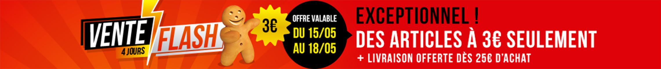 Ventes flash du 15 au 18 mai 2025