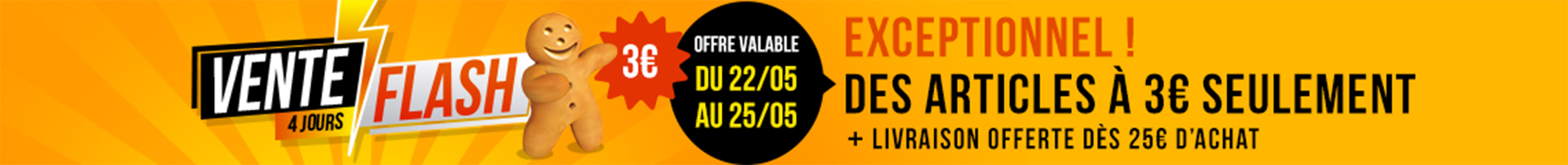 Ventes flash du 22 au 25 mai 2025
